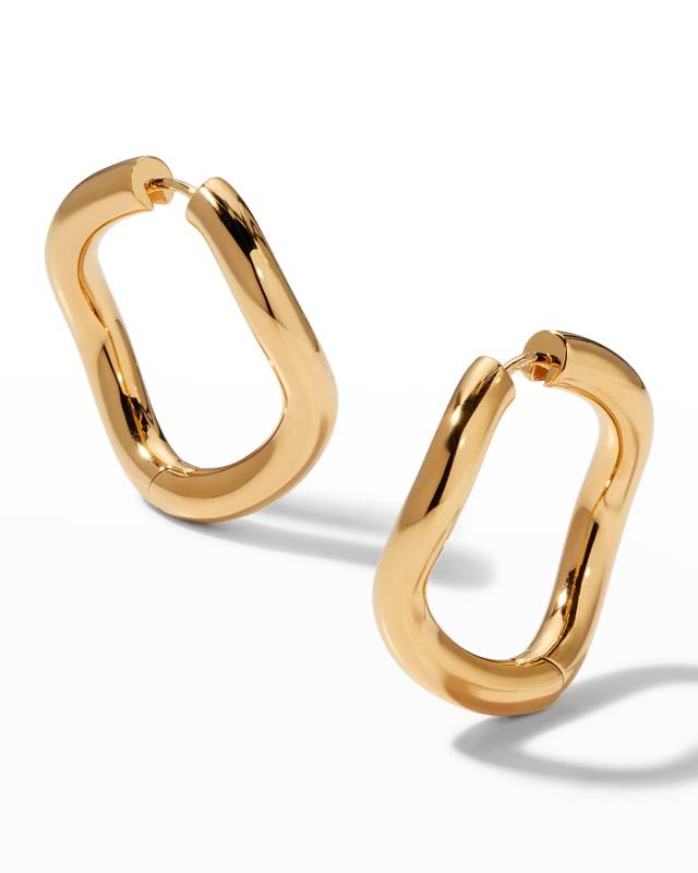 Maxi Wave Hoop Earrings in Gold Vermeil